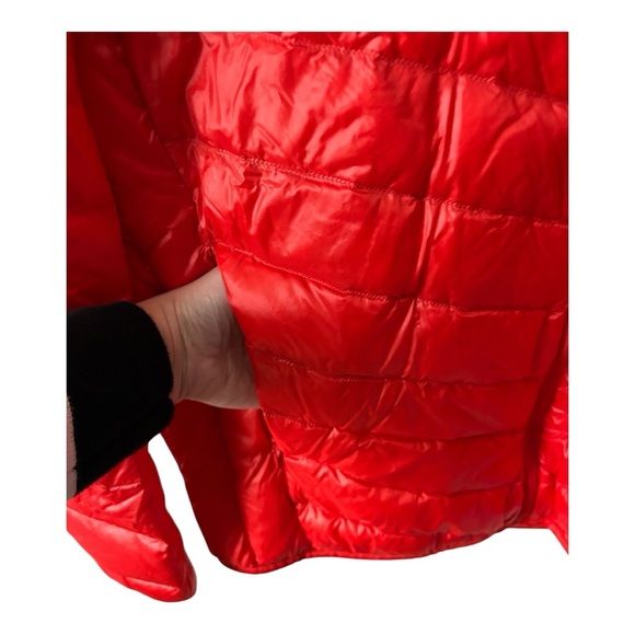 Uniqlo Ultra Light Down Puffer Jacket Coat Orange Red Size Large - Picture 4 of 9